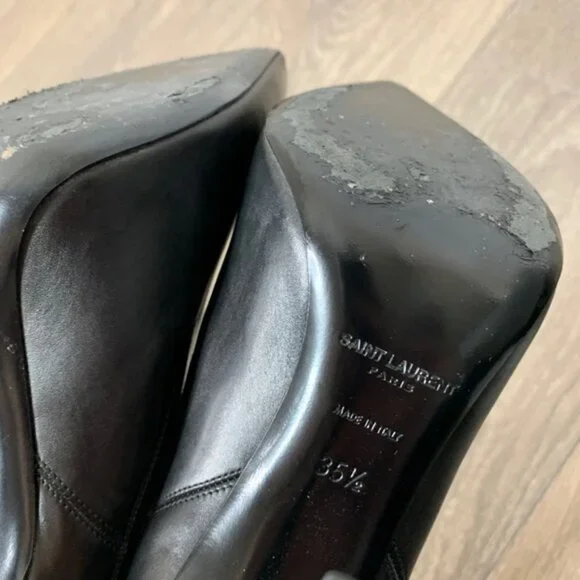 Saint Laurent Classic Paris Ela 110 Ankle Boots Heels Stiletto Calfskin Leather - Picture 13 of 15